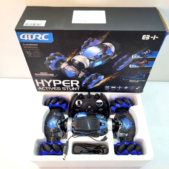 Remote Control Car Stunt Vehicle ELECTRIC BLUE 4WD, Multi directional Lights Up - Picture 8 of 10